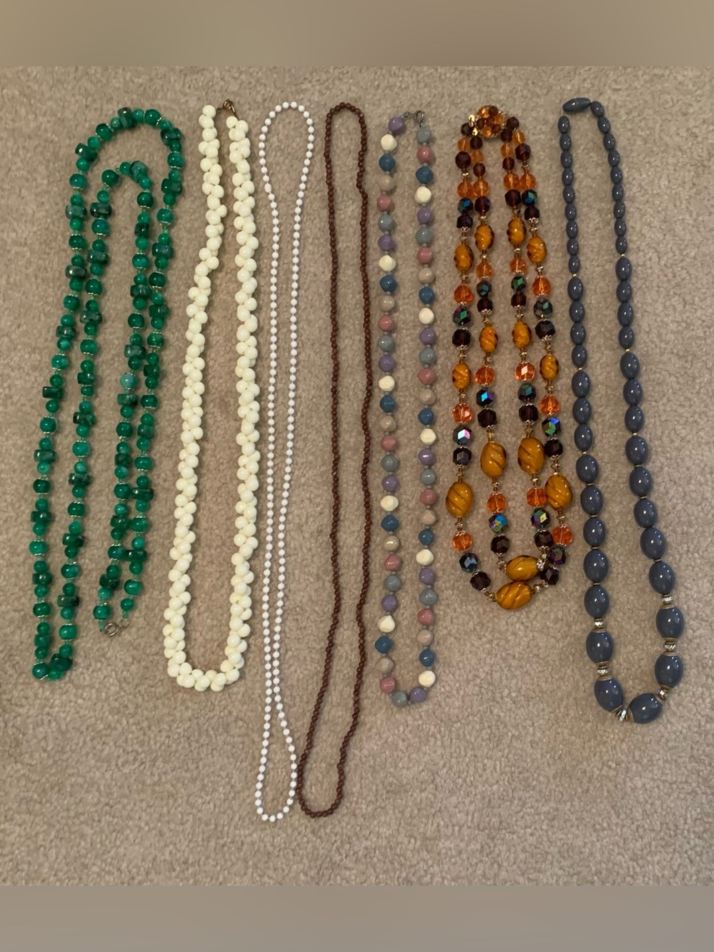 Lot of 7 Vintage Beaded Necklaces Artsy Boho Fashion Costume Jewelry